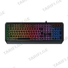 MeeTion K9320 USB Wired Backlit Keyboard მემბრანული კლავიატურა შავი