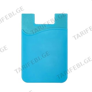 Ტელეფონის Საფულე, Სილიკონის Ცისფერი/silicone Card Wallet Light Blue