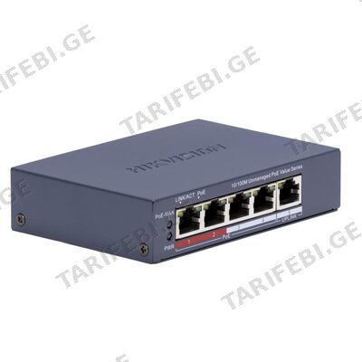 სვიჩი Poe Hikvision,DS-3E0105P-E/M(C), 4 Port, Unmanaged