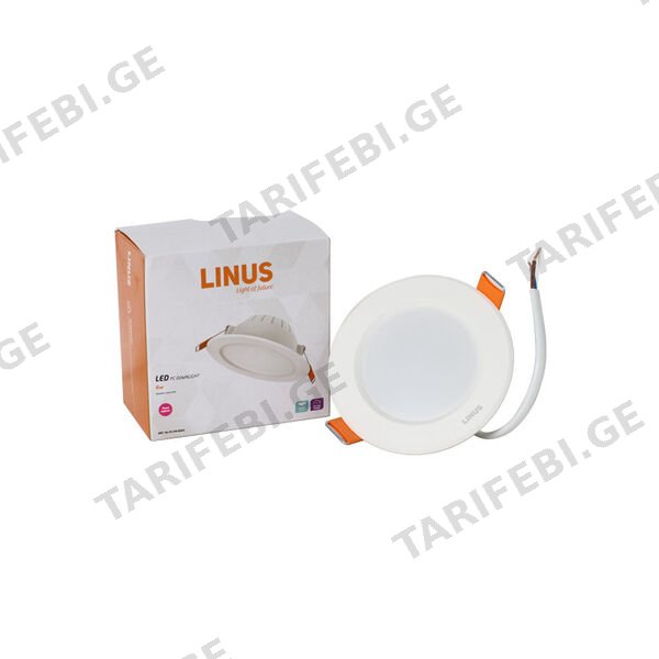 LED ნათურა LINUS PC Downlight 6W 6500K