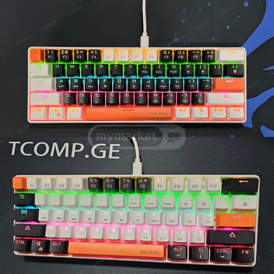 Bajeal 61 Key keyboard Blue Switch HOT Swap White/Black/Orან