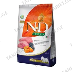 ძაღლის საკვები Farmina N&D Pumkin Adult Mini ბატკანი და მოცვი 2.5 კგ