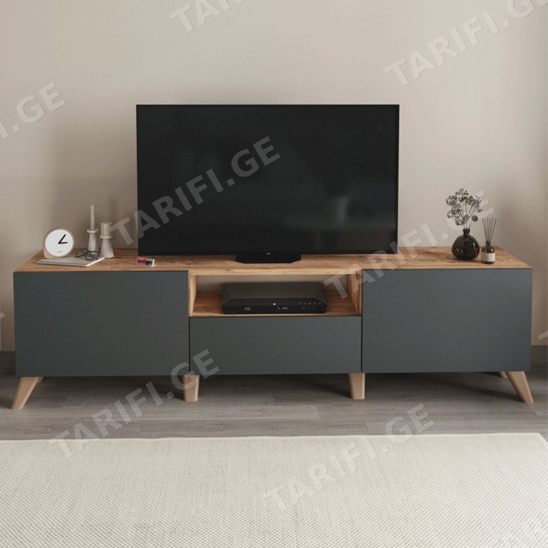 ტელევიზორის მაგიდა ფიჭვის ფაქტურით BOFIGO BF-686 (160CM)