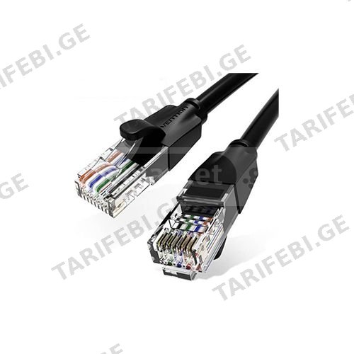 ინტერნეტის კაბელი - Vention Cat6 10მ Black