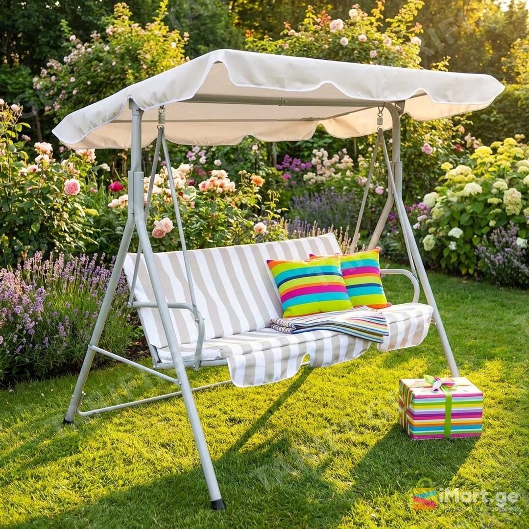 3 ადგილიანი საქანელა 170x110x152 CM თეთრი
