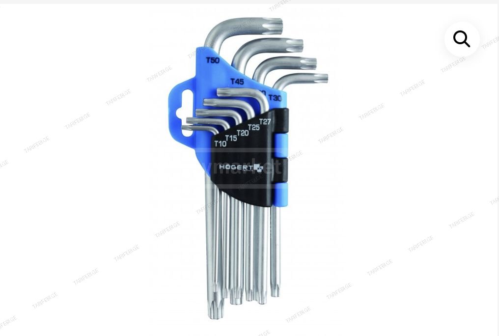 ექვსწახნაგა გასაღებების ნაკრები HOGERT HT1W814 (9 PCS)