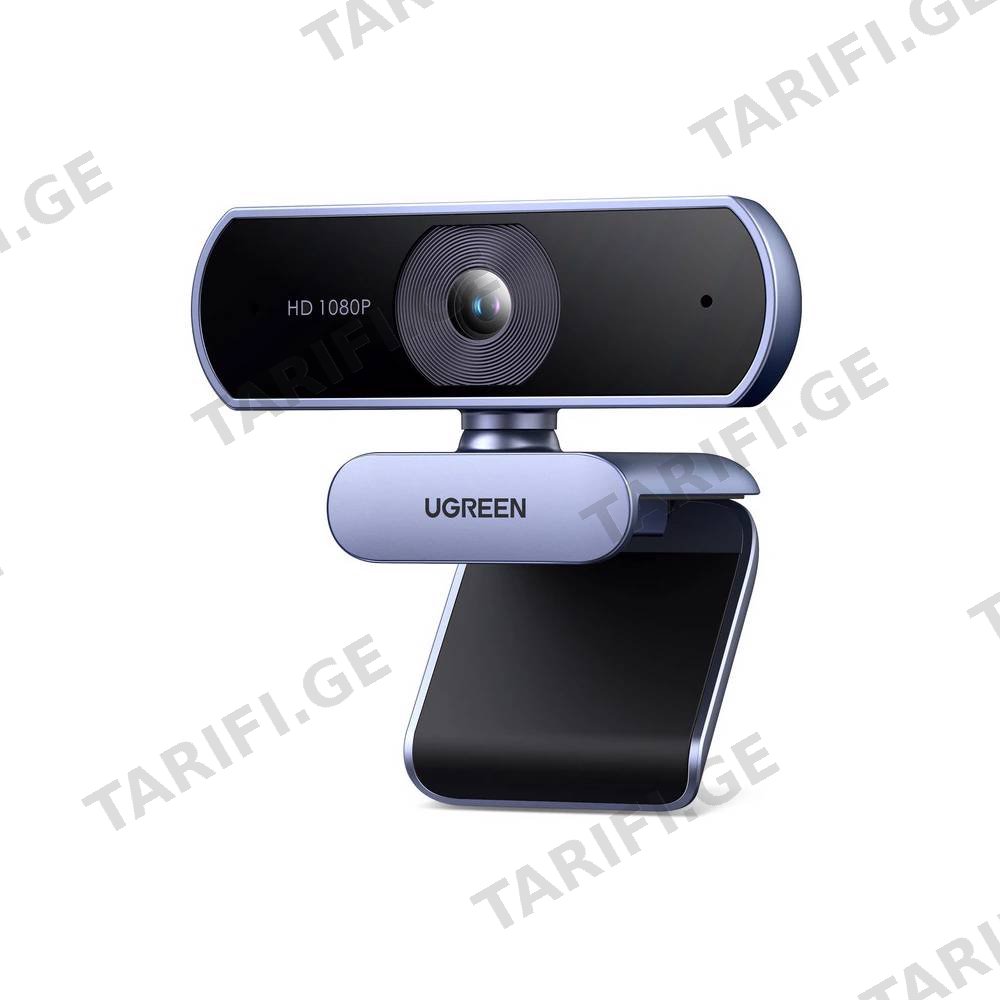 ვებკამერა UGREEN 15728, 2Mp, FHD, Built-in Microphone, Webcam, Gray/Black