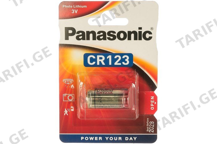 ელემენტი ლითიუმის Panasonic CR123 3V