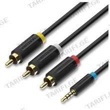 VENTION BCBBG 3.5mm Male to 3RCA Male AV Cable 1.5M Black