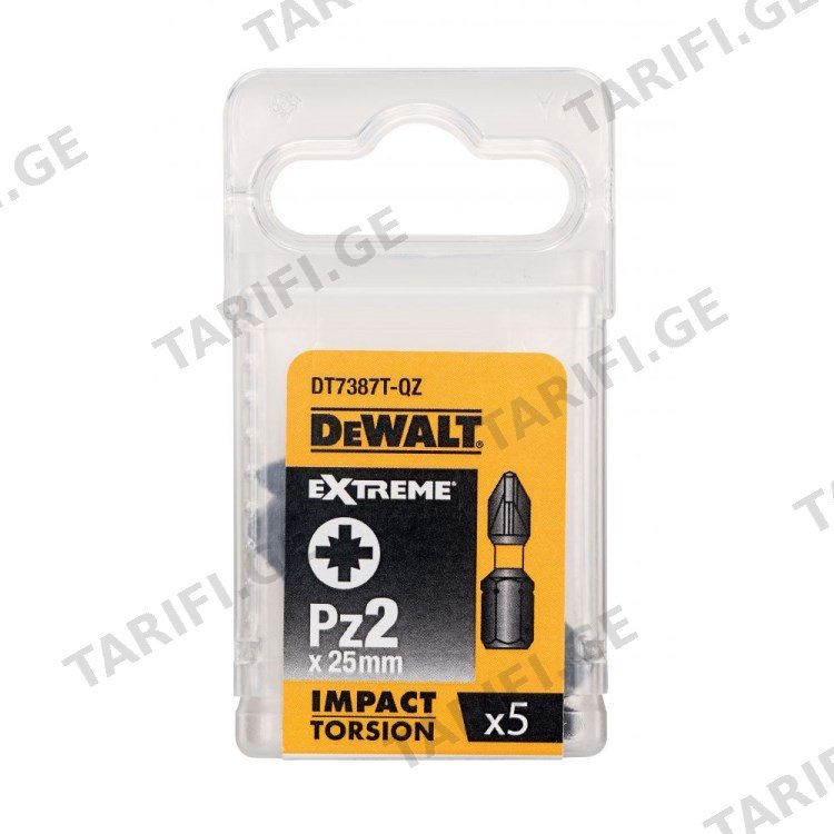 ბიტა დარტყმითი DeWalt IMPACT Torsion DT7387T-QZ PZ2 25 მმ 5 ც
