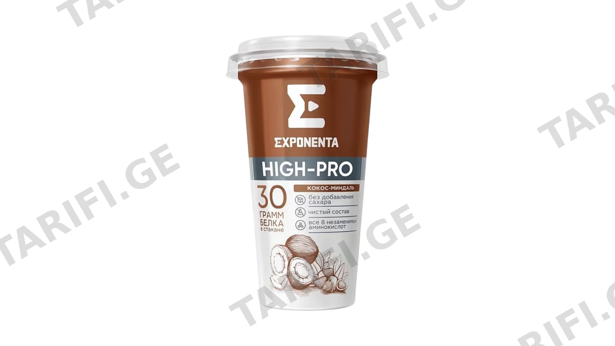 პროტეინ სასმელი "EXPONENTA" High Pro ქოქოსი-ნუშით 250გ
