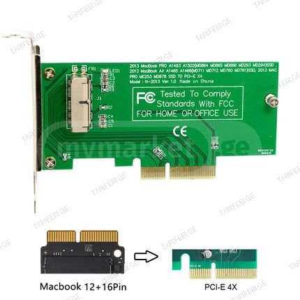 PCI-E 4X to MacBook SSD to PCI-E 4X Adapter