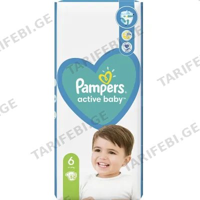 ბავშვის საფენი PAMPERS ACTIVE BABY 6 ზომა (13-18 კგ)