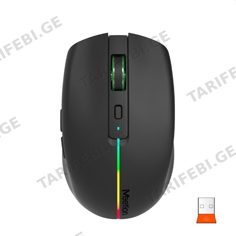 მაუსი MeeTion BTM002 Black 2.4G+Bluetooth Office Mouse