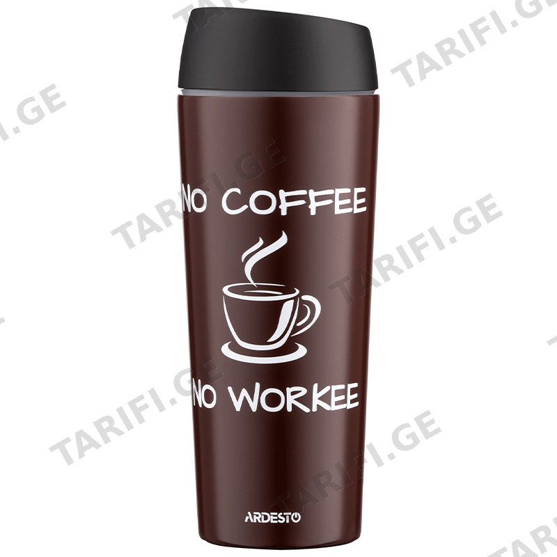 თერმოსი ARDESTO AR2645CB TRAVEL MUG COFFEE TIME, 450ML, STAINLESS STEEL, BROWN