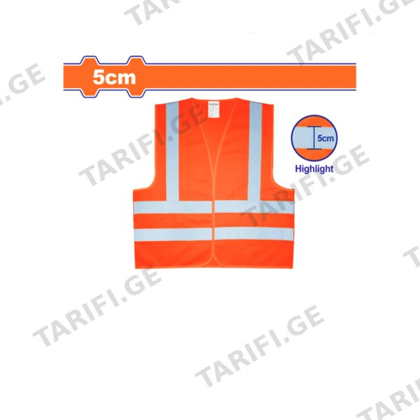 უსაფრთხოების ჟილეტი ნარინჯისფერი XL (WRV1801) WADFOW