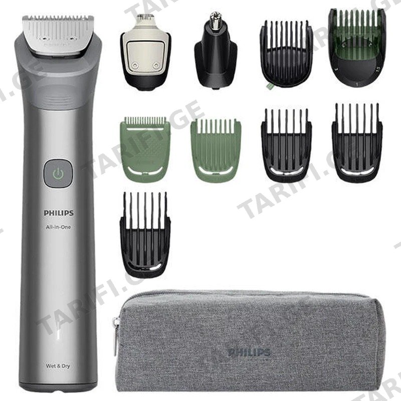 მულტიფუნქციური ტრიმერი PHILIPS MULTI GROOMER MG5941/15 11 თავაკით, ნაცრისფერი Grey