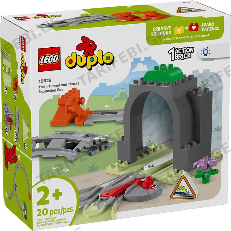 ასაწყობი კონსტრუქცია LEGO CONSTRUCTOR DUPLO TOWN TRAIN TUNNEL AND TRACKS EXPANSION SET
