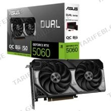 ვიდეო დაფა ASUS 90YV0N12-M0NA00 DUAL OC, GEFORCE RTX5060, 8GB, 128BIT, DP, HDMI, BLACK