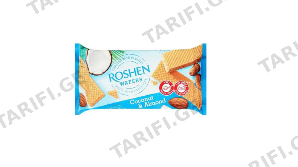 ვაფლი Roshen Wafers ქოქოსი და ნუში 216გ
