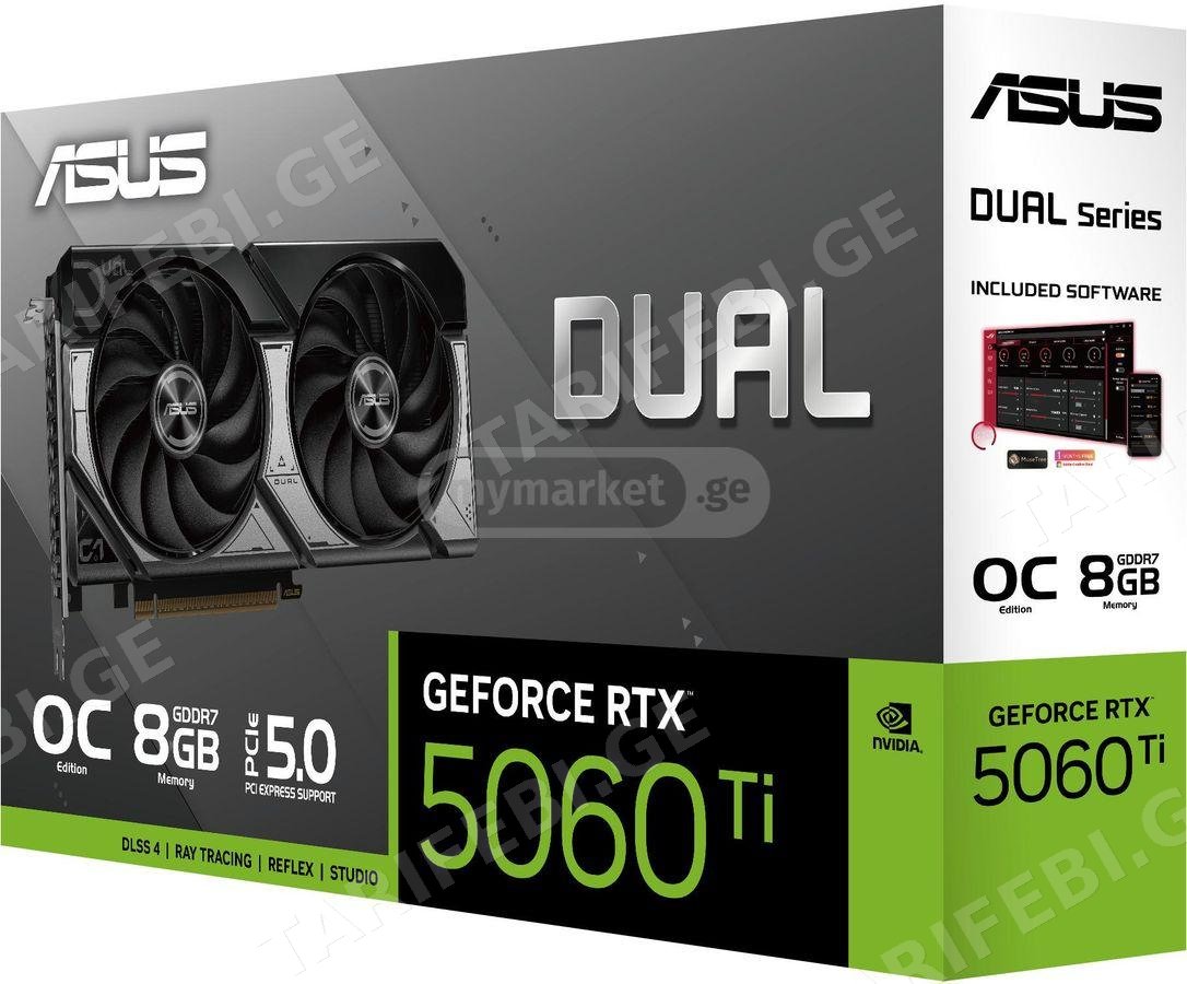 ♻ვიდეობარათი Asus Dual GeForce RTX 5060 Ti OC 8GB GDDR7