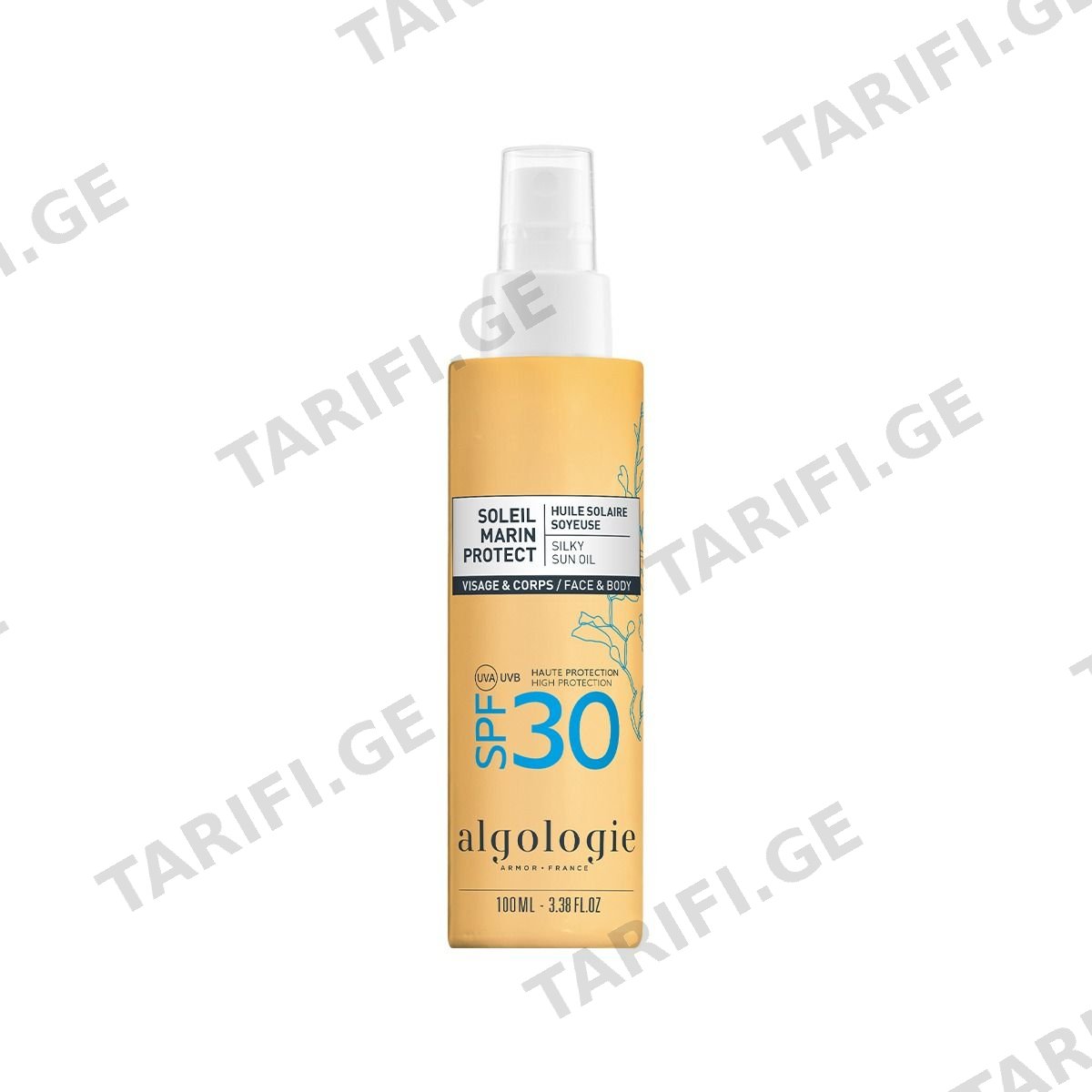 სახისა და ტანის მზისგან დამცავი ზეთი Soleil Protect SPF30 100მლ 1890 ალგოლოჟი - Algologie