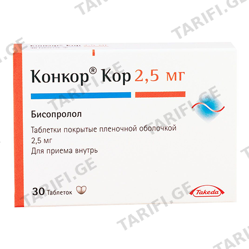 კონკორ კორ ტაბლეტი 2.5მგ #30 0 Concor cor tab 2.5mg #30