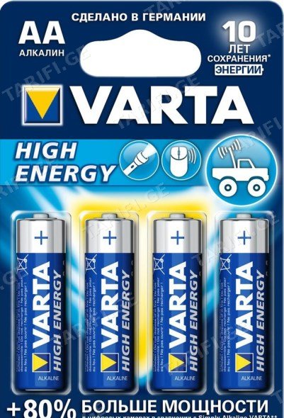 ელემენტი VARTA Alkaline High Energy AA 1.5 V 4 ც