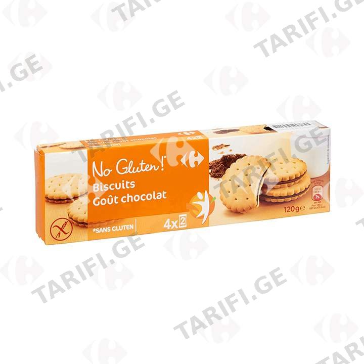 Carrefour უგლუტენო შოკოლადის ორცხობილა 120 გ
