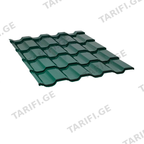 მეტალოკრამიტი ფერადი თუნუქის სახურავი 0.5X1200 პრიალა RAL 6005 NOVA