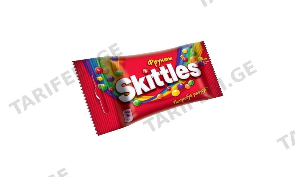 SKITTLES-საღეჭი დრაჟე სკიტლსი ხილის 38გრ