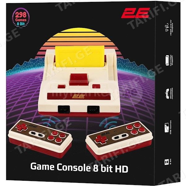სათამაშო კონსოლი 2E 2E8BHDWS288, HDMI, RCA, USB, White/Redბრენდი: 2Eმოდელი: 2E8BHDWS288პროდუქტის ტიპი: სათამაშო კონსოლიმაქსიმალური გარჩევადობა: 1280 x 720კომპოზიცია: 8 ბიტიჩაშენებული თამაშები: დიახთამ