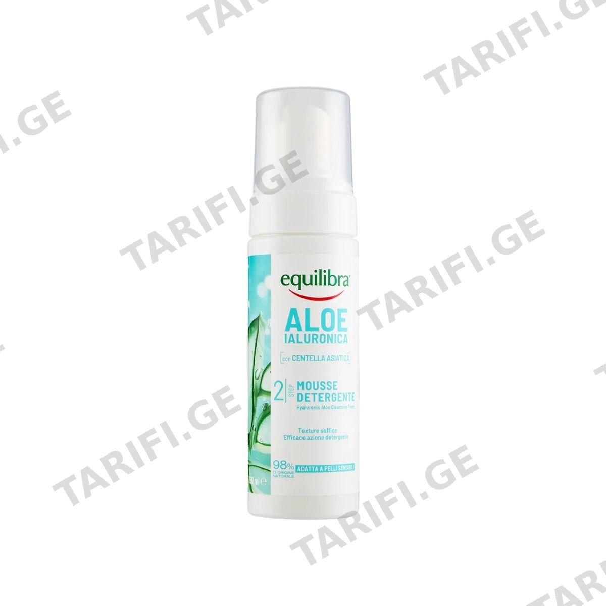 სახის დასაბანი ქაფი Aloe Hyaluron 150 მლ 9823 ექვილიბრა - Equilibra