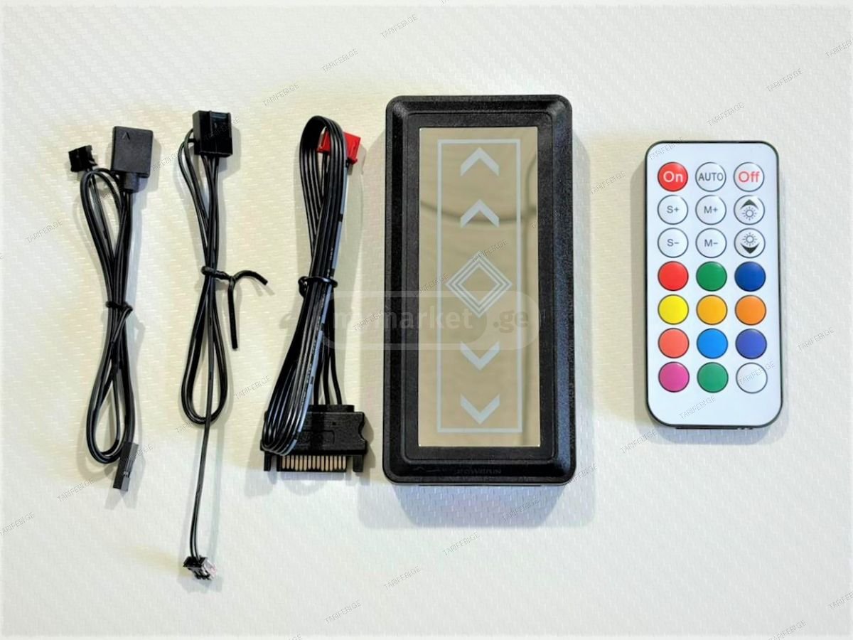 8 PWM / 10 ARGB 3pin 5V ARGB controller RGB Fan HUB black