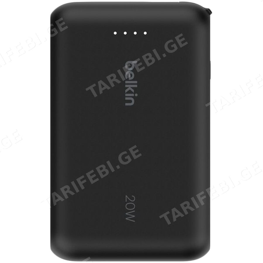 BELKIN 10k PD20w Integrated USB-C Cable Power Bank, Black
