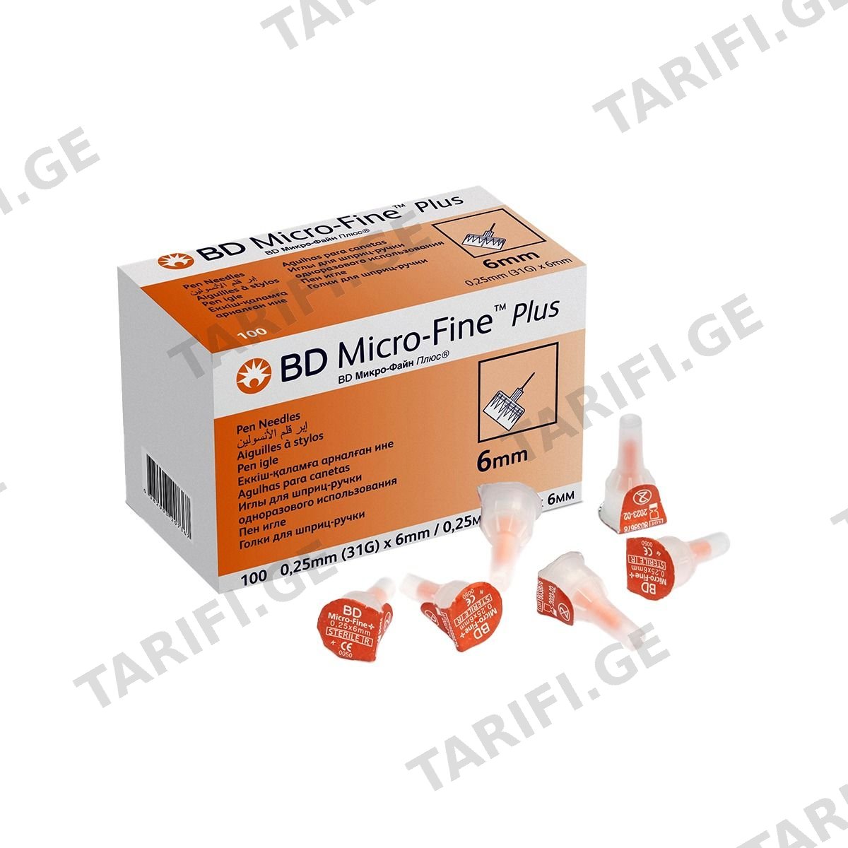 ნემსი ინსულინის კალმის 31G 6მმ 100 ცალი BD Micro-Fine Plus