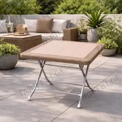 ბაღის დასაკეცი მაგიდა VOLO METAL TABLE 80x80 2K BROWN