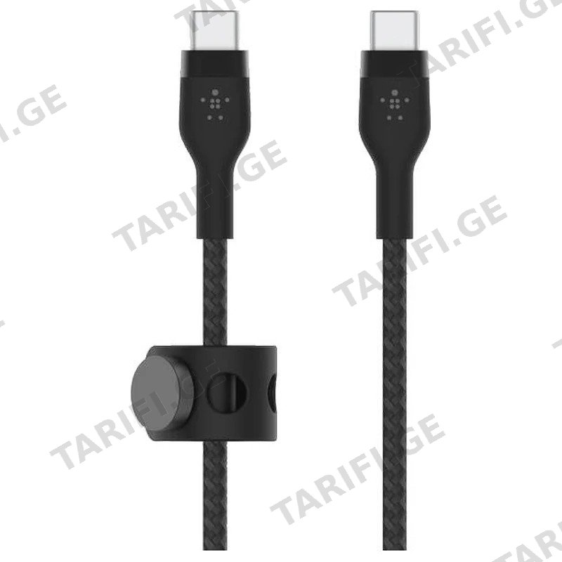 USB-C TO USB-C კაბელი BELKIN BOOSTCHARGE PRO FLEX CAB011BT3MBK 3მ შავი Black