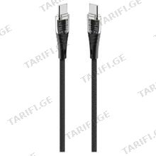 TTEC USB-C შავი მობილური ტელეფონის კაბელი