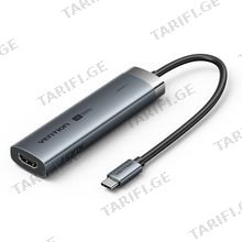 VENTION TGMHB USB-C to HDMI/USB 3.0*3/USB 3.2 Gen 1 Type-C/PD Docking Station USB ჰაბი