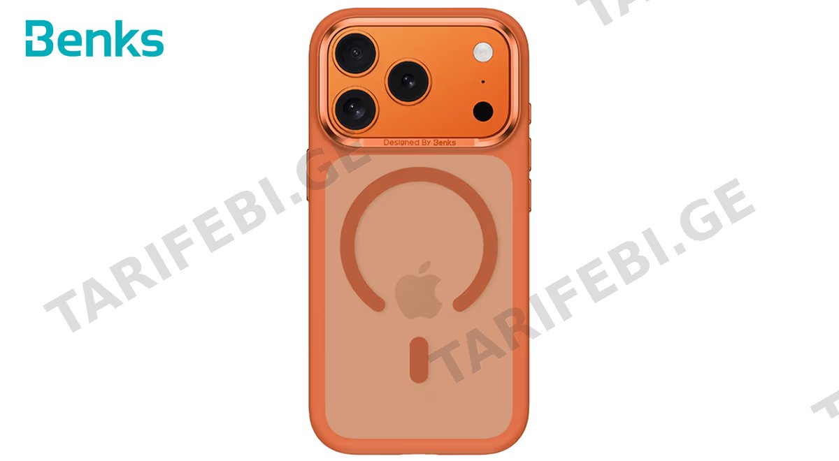 iPhone 17 Pro Case with Orange MagSafe and Camera Control Button.