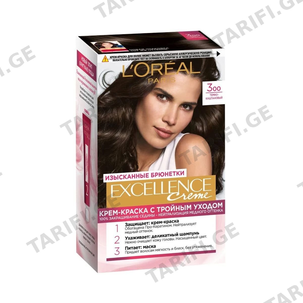 თმის საღებავი Excellence N300 2892/1102 ლორეალი - Loreal