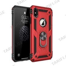 iPhone XS Max Sofia Ring Case სილიკონის ქეისი ბეჭდით - წითელი