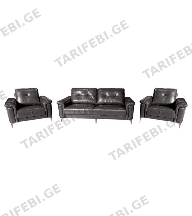 დივანი 3+1+1 #FSOM-A53 ფერი:BLACK ზომა:200*85*85 / 109*85*85