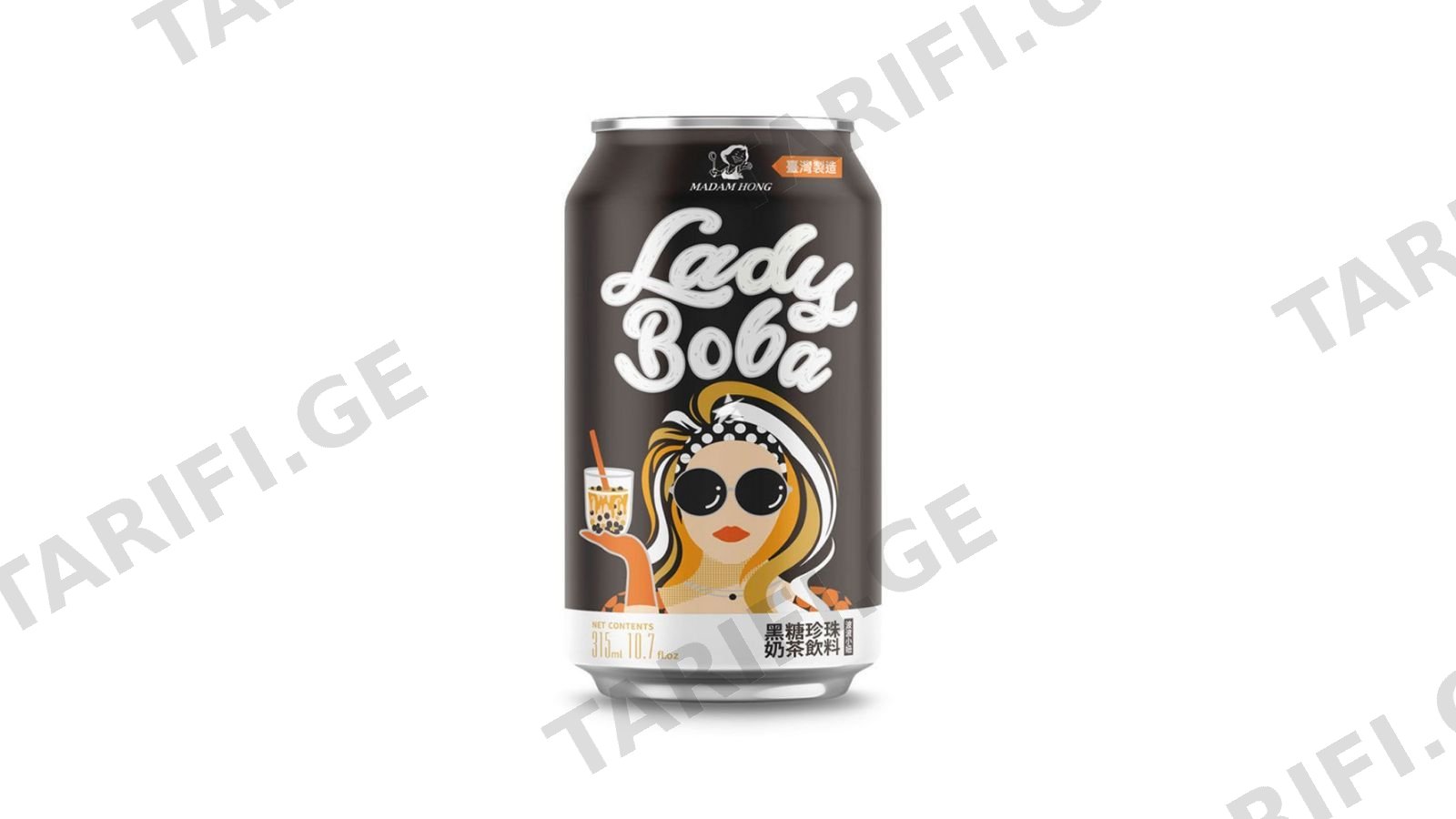 გამაგრილებელი სასმელი "Lady Boba" Bubble Tea ყავისფერი შაქრით 315მლ.