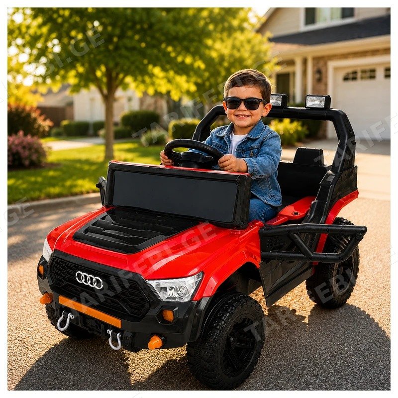 საბავშვო ელექტრო მანქანა AUDI GM-502-RED 2 ძრავით, 12V