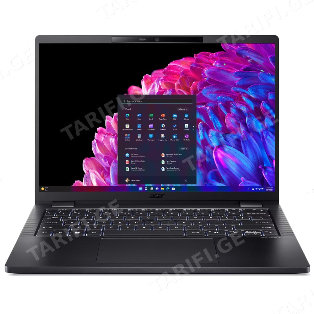 ნოუთბუქი Acer NX.B5WER.004 TravelMate TMP614-73, 14", Ultra 5-125H, 16GB, 512GB, Integrated, W11P, Black