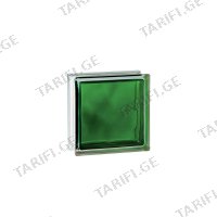 (19x19x8სმ) მინა ბლოკი Brilly Emerald Wave