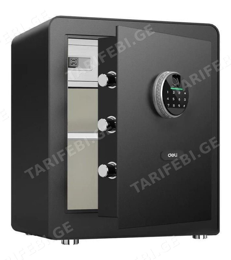სეიფი T631 ზომა. H45*W38*D32 სმ BLACK FINGERPRINT მწარ. deli