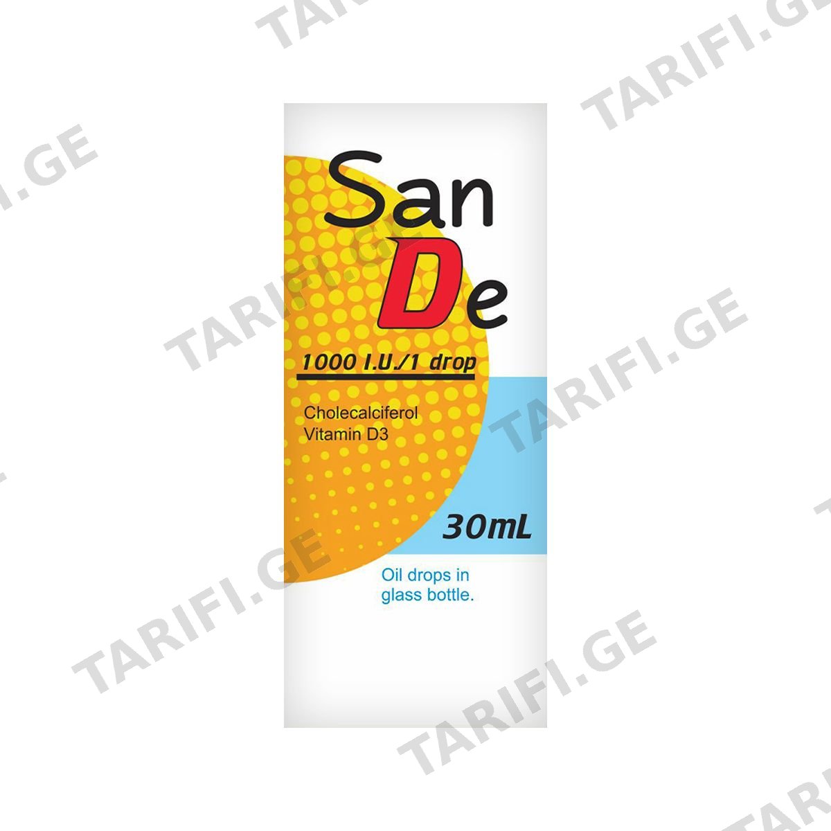 სანდე - SanDe ვიტამინი D3 1000სე წვეთები 30მლ